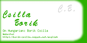 csilla borik business card